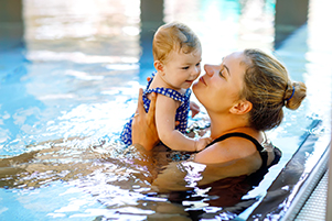 Young children should be within arm's reach of an adult when they are in or near the water.