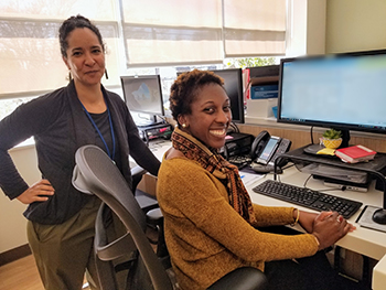 Physicians Micaela Godzich (left) and Simone Asare are leading the new family medicine clinic at One Community Health.