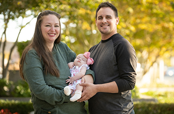 Tabitha Downs and Jesse Wilbanks with daughter Savannah