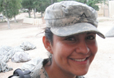 Elisa Garcia in Army uniform
