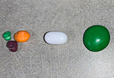 small, medium and large pills