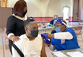 Senior Pastor Kenneth Reece and his wife Lisa received their COVID-19 vaccine at St. Paul Missionary Baptist Church.