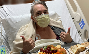 UC Davis nurses “crowned” Dara Karl a day after she became the first UC Davis patient to receive an outpatient stem cell transplant.
