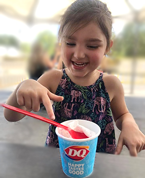 Miracle Kid Avery loves DQ! 