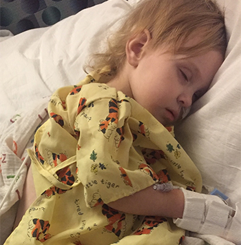 By the time Piper was admitted to UC Davis Children’s Hospital, she was in the 50th percentile for weight and could not walk.
