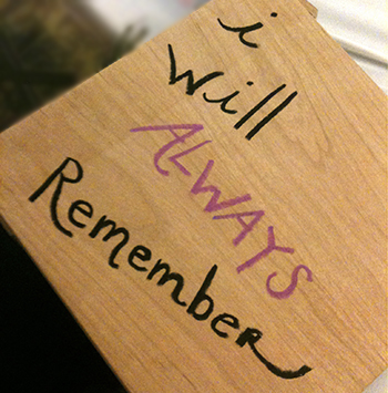 This wood project was created in the Young Adult Bereavement Art Group.  
