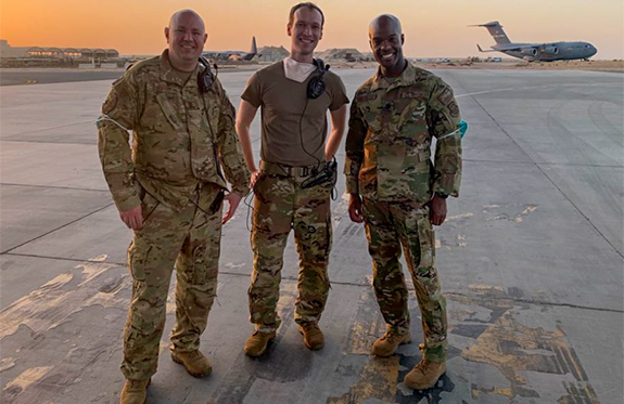 Air Force Lt. Colonel Roderick Fontenette and Critical Care Air Transport Team