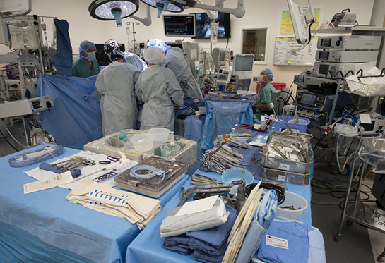 Operating room in use