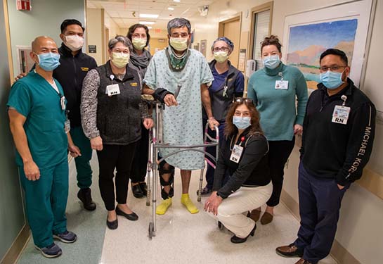 Francisco with his care team at UC Davis Health