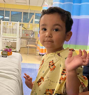 Pediatric patient in a treatment room.