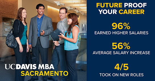 Flier for Sacramento Part-Time MBA program scholarship