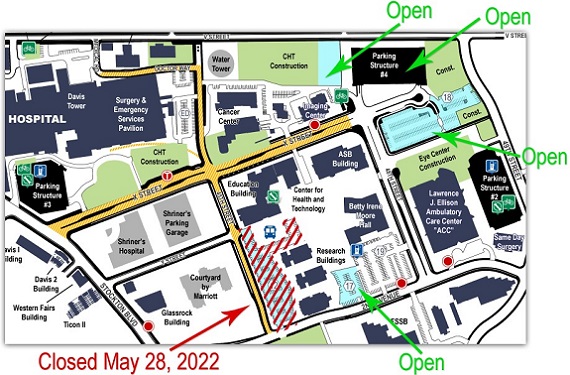 Map of Parking Lot 12 closure
