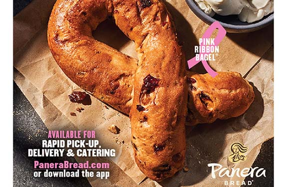 Pink ribbon bagel campaign flier