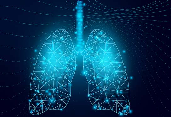 banner with blue background with picture of lungs