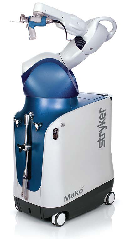 White and blue robotic surgery tool