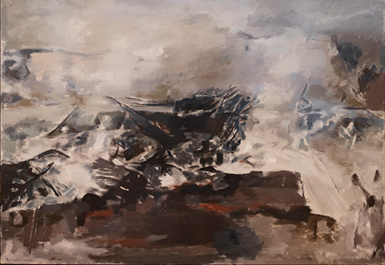 &#x201c;Fog, Ocean and Wind&#x201d;  painted by Balcomb Greene