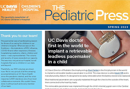 Pediatric Press header and copy