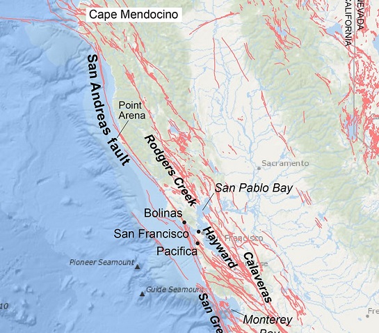 Northern California fault lines