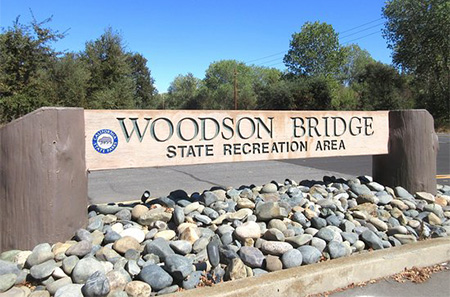 The Woodson Bridge State Recreation Area sign