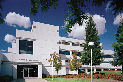 The exterior of the UC Davis Comprehensive Cancer Center