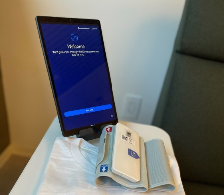 The program’s remote patient monitoring devices include blood pressure cuffs, scales and digital tablets.
