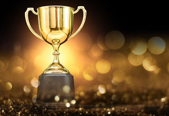 Stock image of an awards trophy
