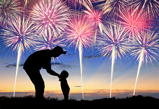 a-family-enjoys-fireworks-display
