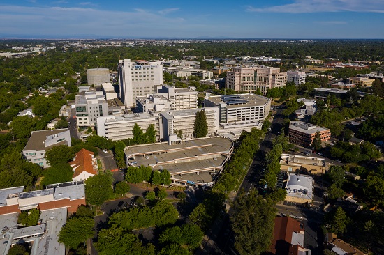 Aerial photo of the medical center and the surrounding area