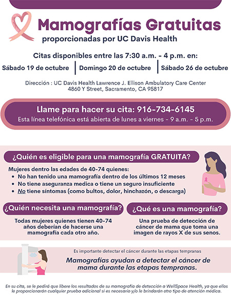 Mammogram flyer in Spanish