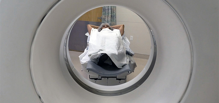 person having a ct scan