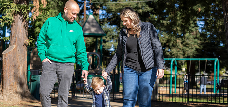 Jared walking in the park