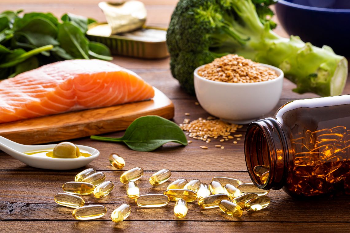 Healthy food fish oil and collagen