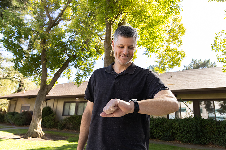 Man looking at watch