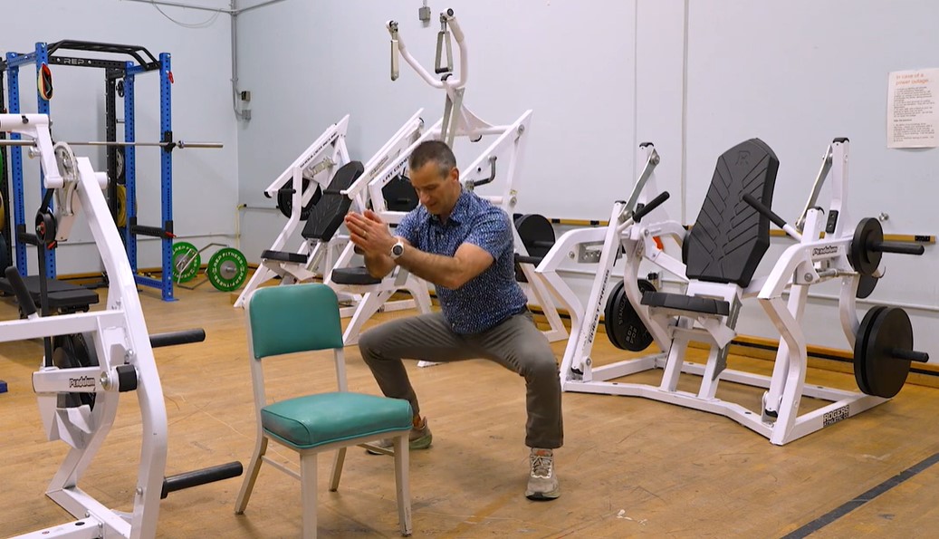 Dr. Keith Baar doing a squat