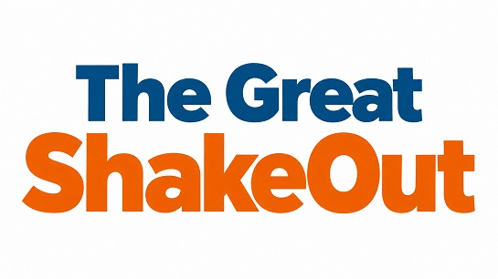 Graphic that reads, "Great ShakeOut Drill"
