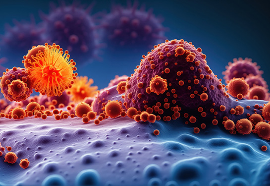 Cancer cells vis - 3d rendered image