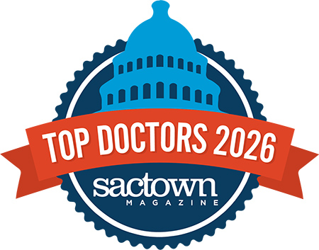 Sactown Magazine Top Docs badge featuring capitol building