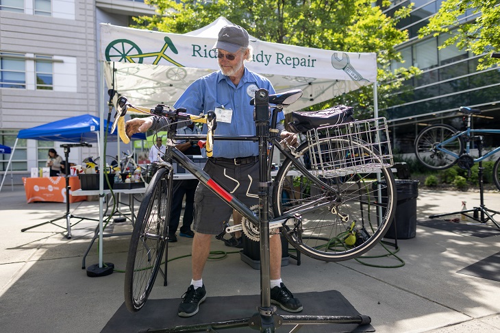 Bike repair at Earth Month