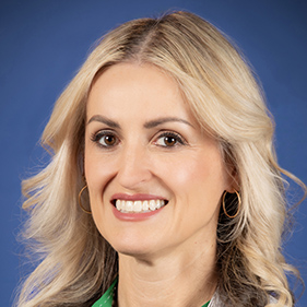 Portrait of Natascha Tuznik, associate clinical professor of infectious diseases and director of the Travelers' Clinic