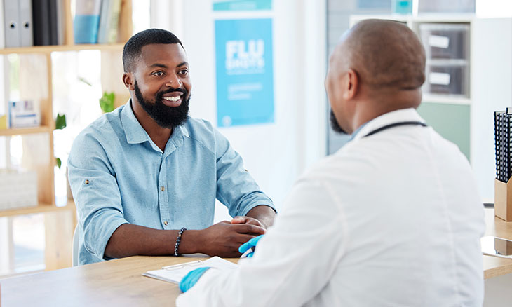 man talking to his doctor