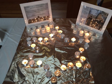 Photos from Hillel at Davis and Sacramento’s Holocaust Remembrance Day activity at Tuesday Lunch in January 2020