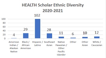 Health Scholar Ethnic Diversity 2021-2021 graph