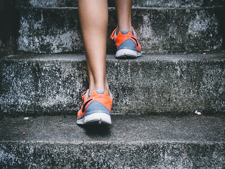 feet walking up stairs