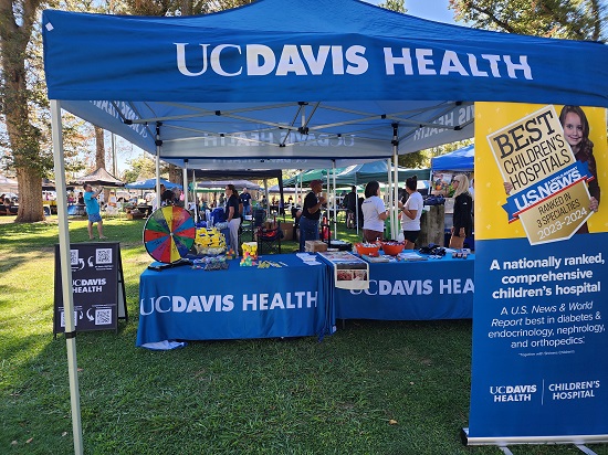 A photo of the UC Davis Health booth at Celebrate Oak Park