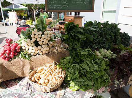 A vegetable stand at the local Farmer's Market