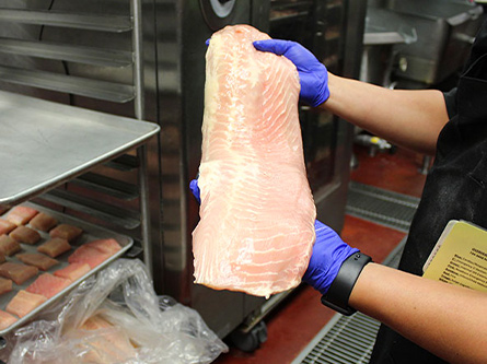 Raw fish held up in facility kitchen