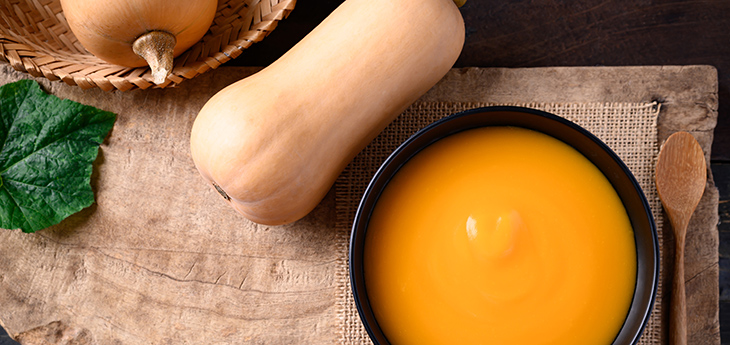 This butternut squash maple soup made with fresh herbs and seasonal ingredients showcases the delicious flavors of fall. 