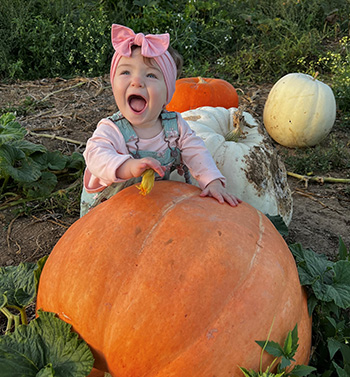 Scarlett at the pumpkin patch