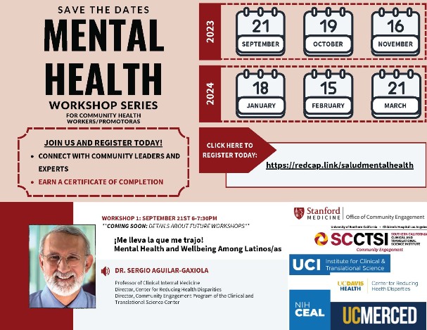 English flyer for Mental Health Workshop Series