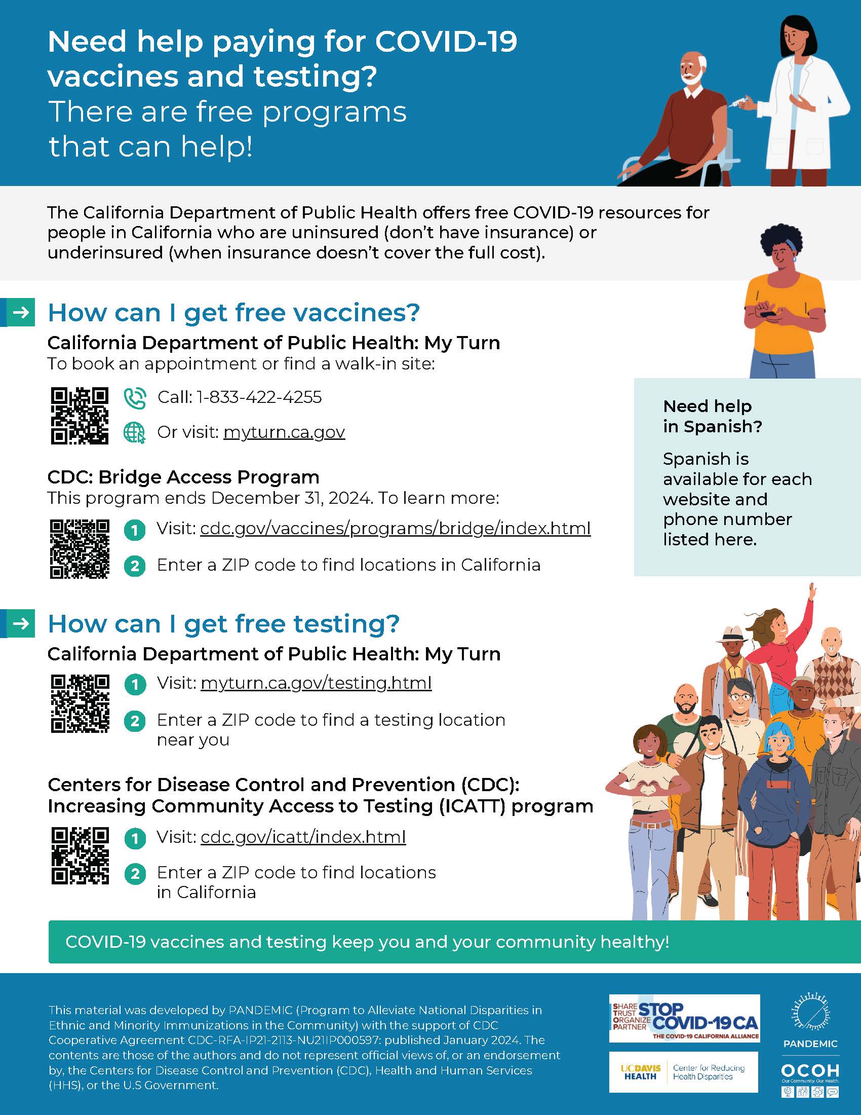 CEAL Flyer for COVID Vaccine and Testing information